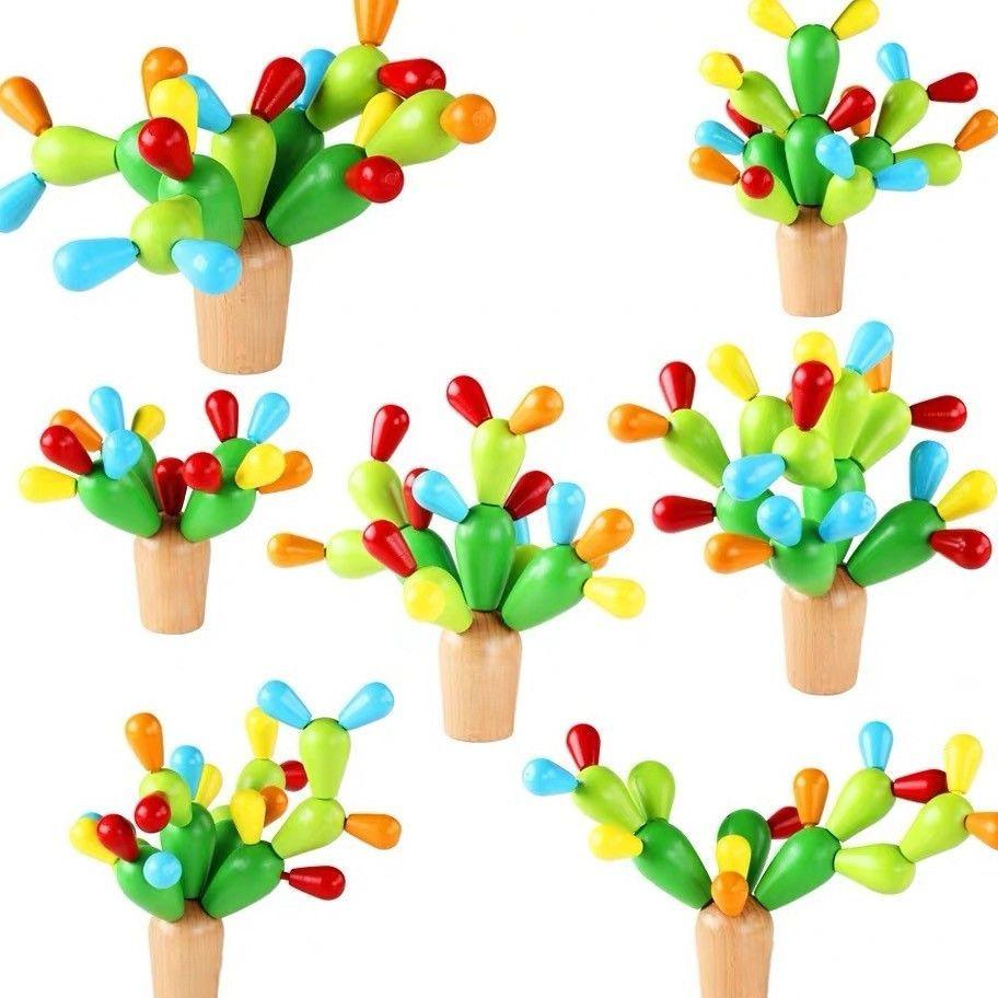 cactus madera bloques de construcción educacional  juguetes-3