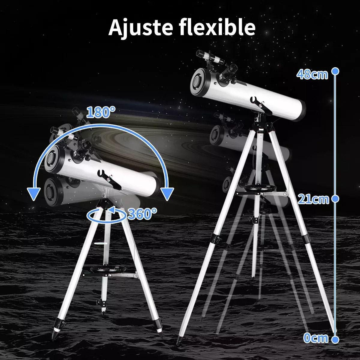 Telescopio Astronómico Con Trípode y Soporte Para Teléfono 35X A 525X-3