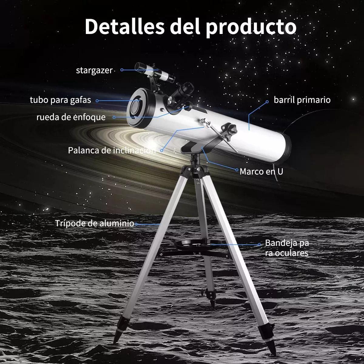 Telescopio Astronómico Con Trípode y Soporte Para Teléfono 35X A 525X-4