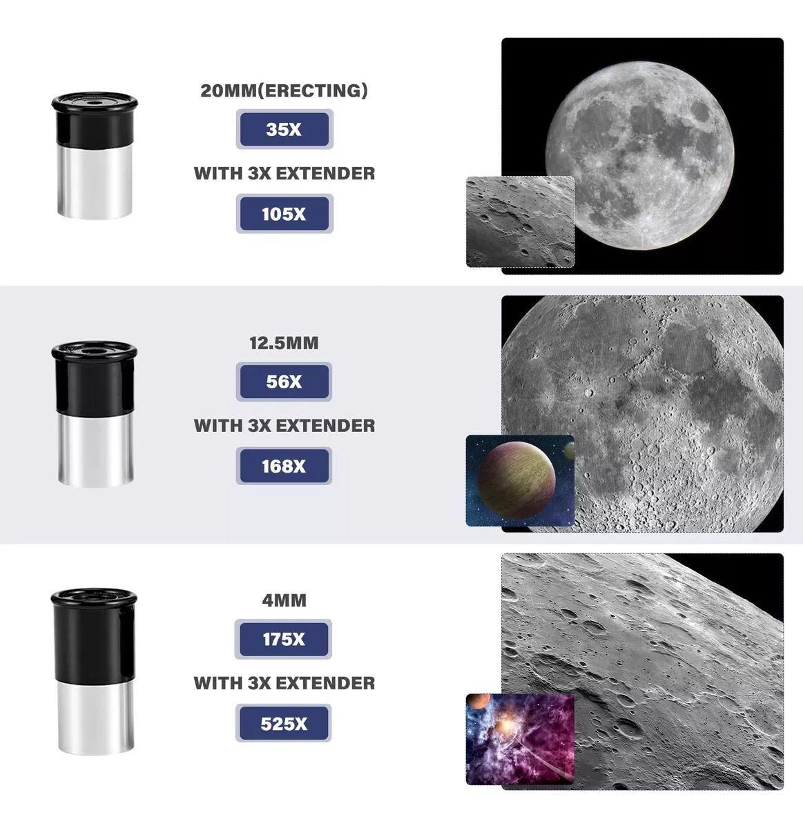 Telescopio Astronómico Con Trípode y Soporte Para Teléfono 35X A 525X-7
