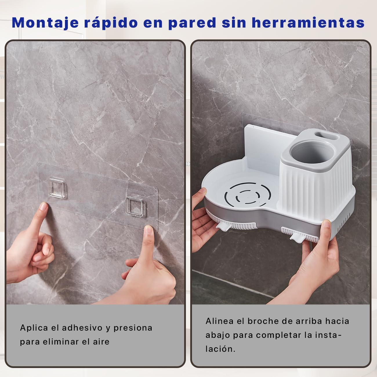 Set de Limpieza para Baño Escobilla y Desatascador con Soporte Oculto Cepillo para Hendiduras-5