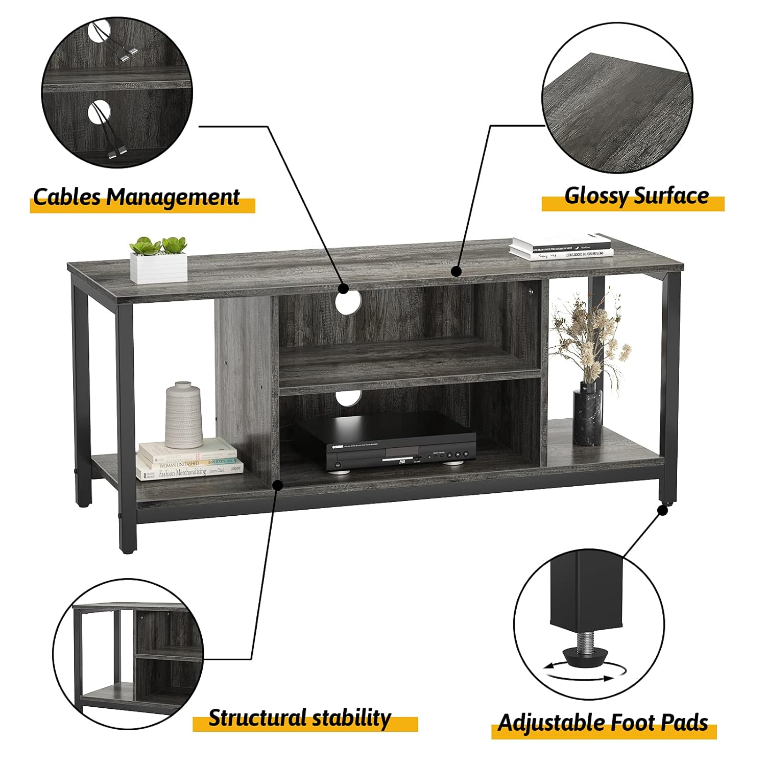 Soporte de TV de Tres Niveles Adecuado Para Televisores de 50 Pulgadas o Menos-2