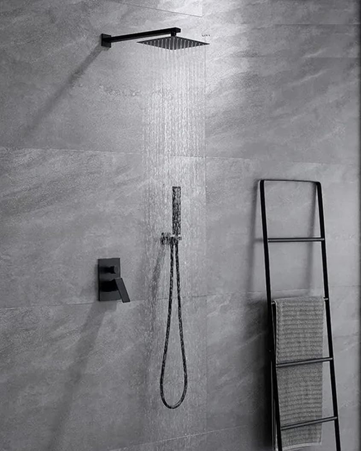 Grifo  ducha  baño  ducha Flexible columna de ducha de cobre completo -4