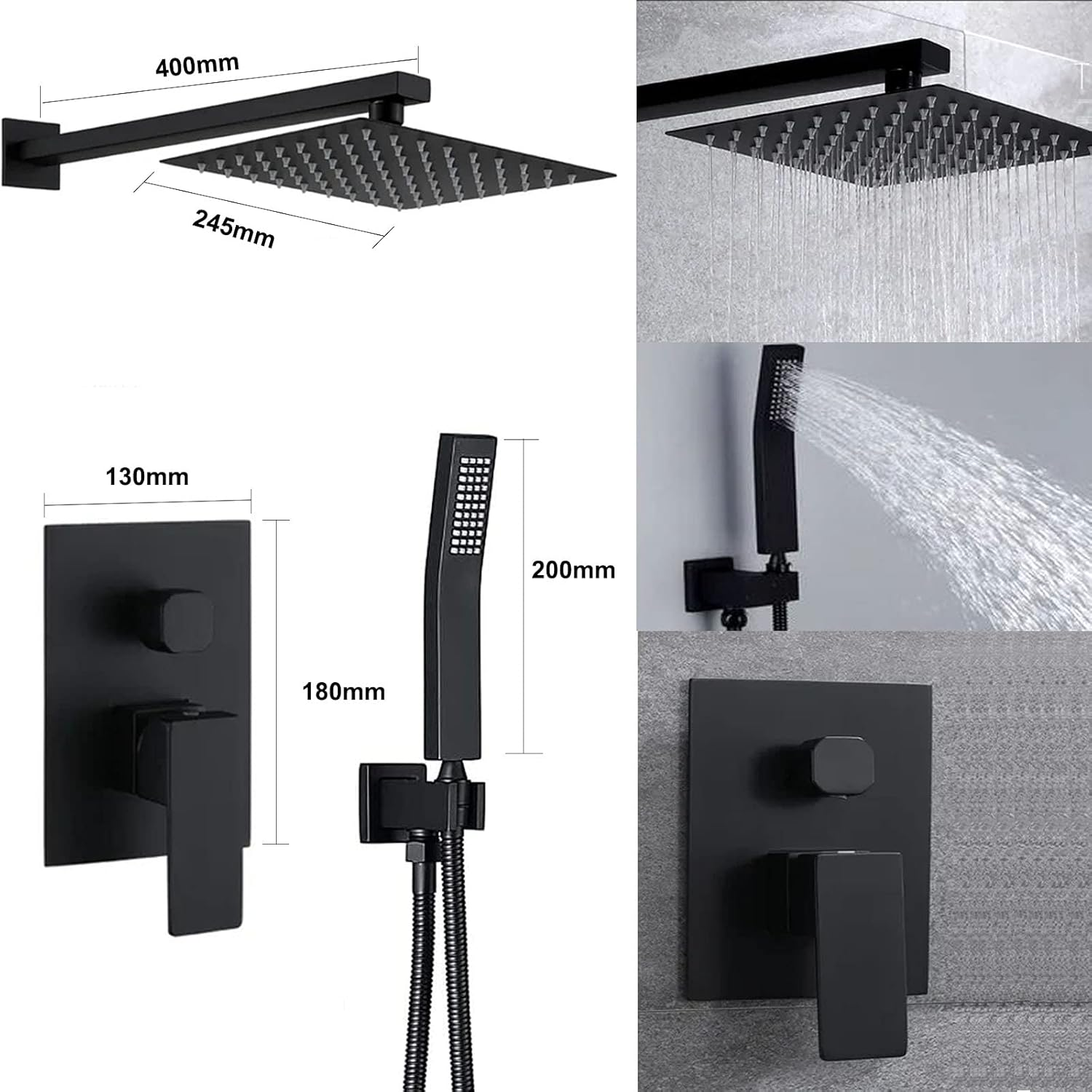 Grifo  ducha  baño  ducha Flexible columna de ducha de cobre completo -5