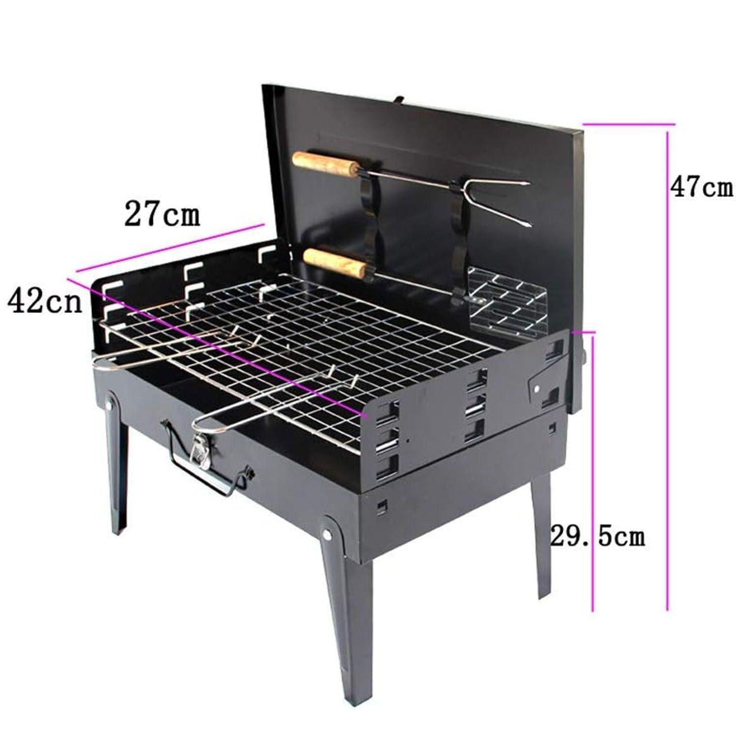 Barbecue grill Outdoor Portable Charcoal Grill Folding Cassette Grill Home Garden Patio Picnic BBQ -4
