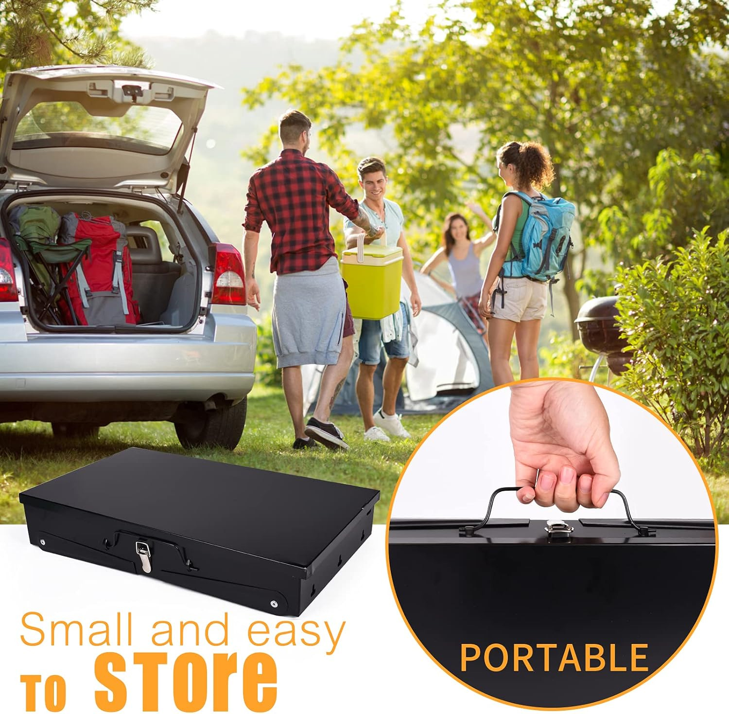 Barbecue grill Outdoor Portable Charcoal Grill Folding Cassette Grill Home Garden Patio Picnic BBQ -5