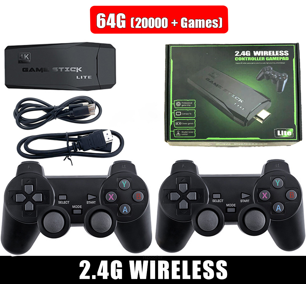 Consola de Videojuegos 4K Stick 64GB Mando Inalámbrico Doble-7