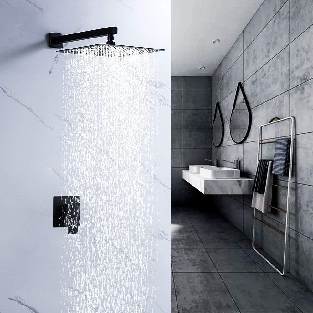 Plato Ducha Cuadrado 10'' Inoxidable 304 negro-2