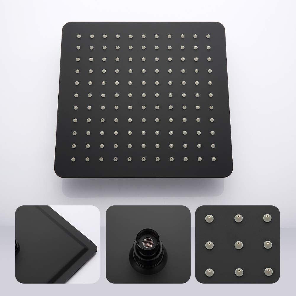 Plato Ducha Cuadrado 10'' Inoxidable 304 negro-4