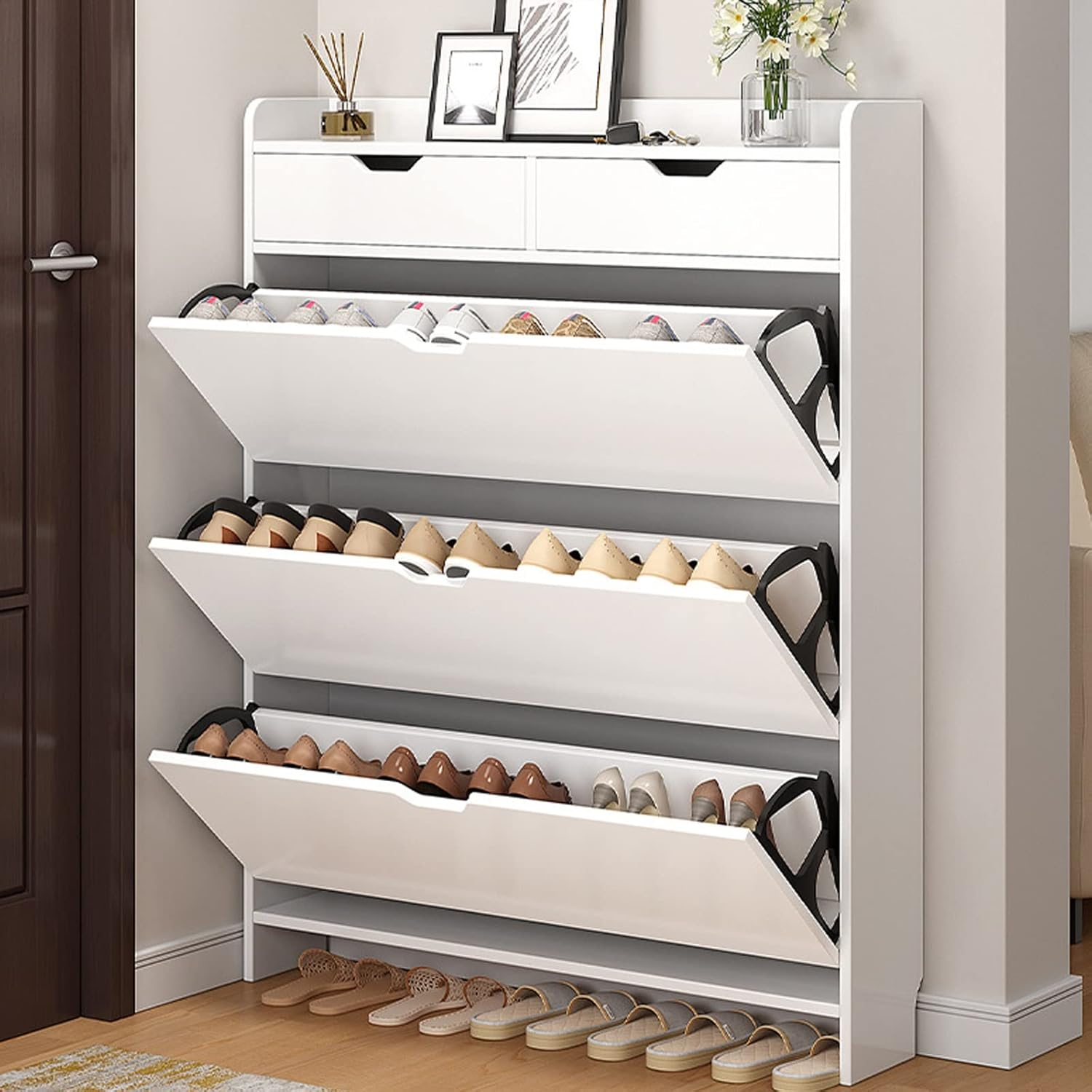 Mueble Zapatero De Cubo Basculante Ultrafino125×50×17CM-2