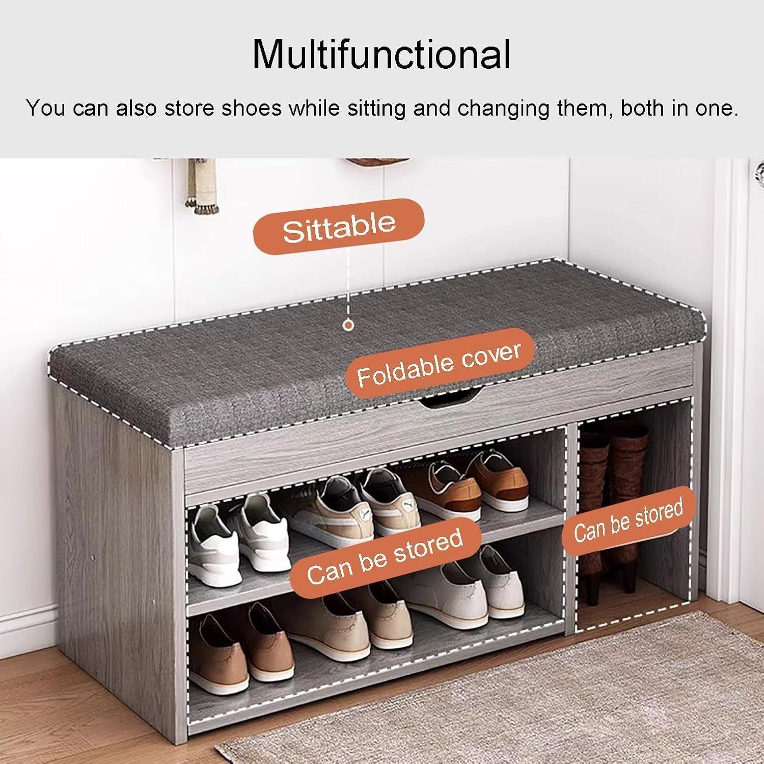 Zapatero Organizador Zapatos Banca Probador De Zapato Bota Con Cajon-3