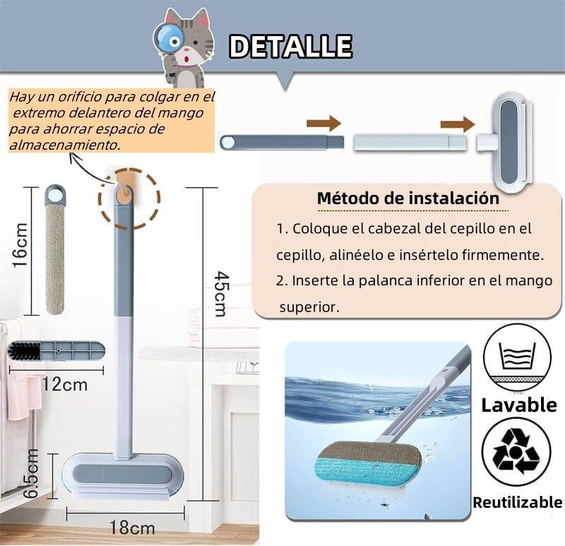 Cepillos de limpieza mascota del cabello con dos pinceles-3