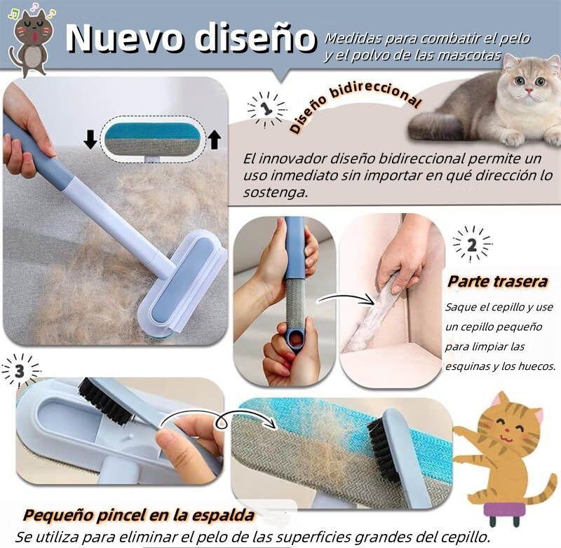 Cepillos de limpieza mascota del cabello con dos pinceles-4