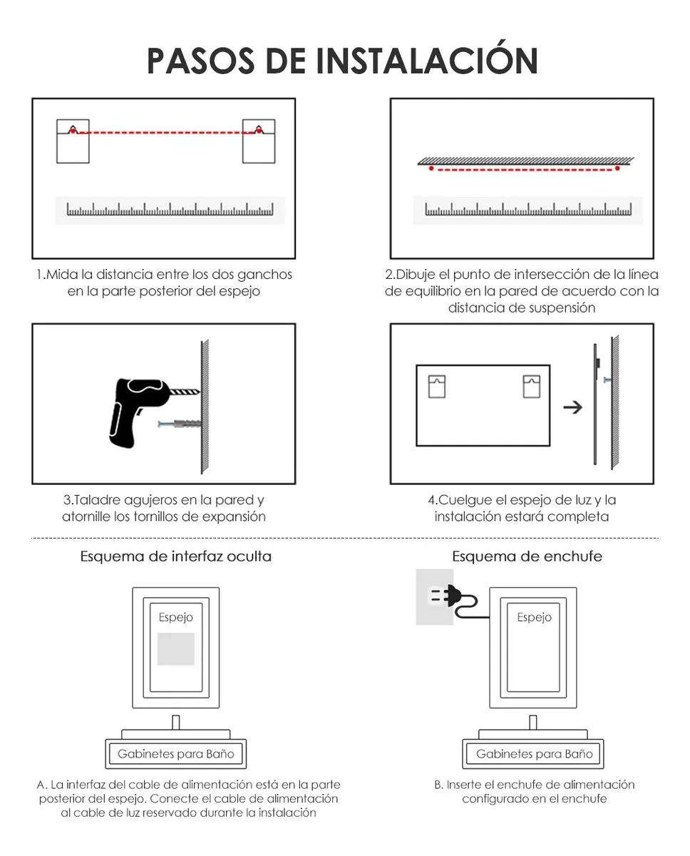 Espejo Con Luz Led Touch De Lujo Para Tocador O Baño 50x70cm-2