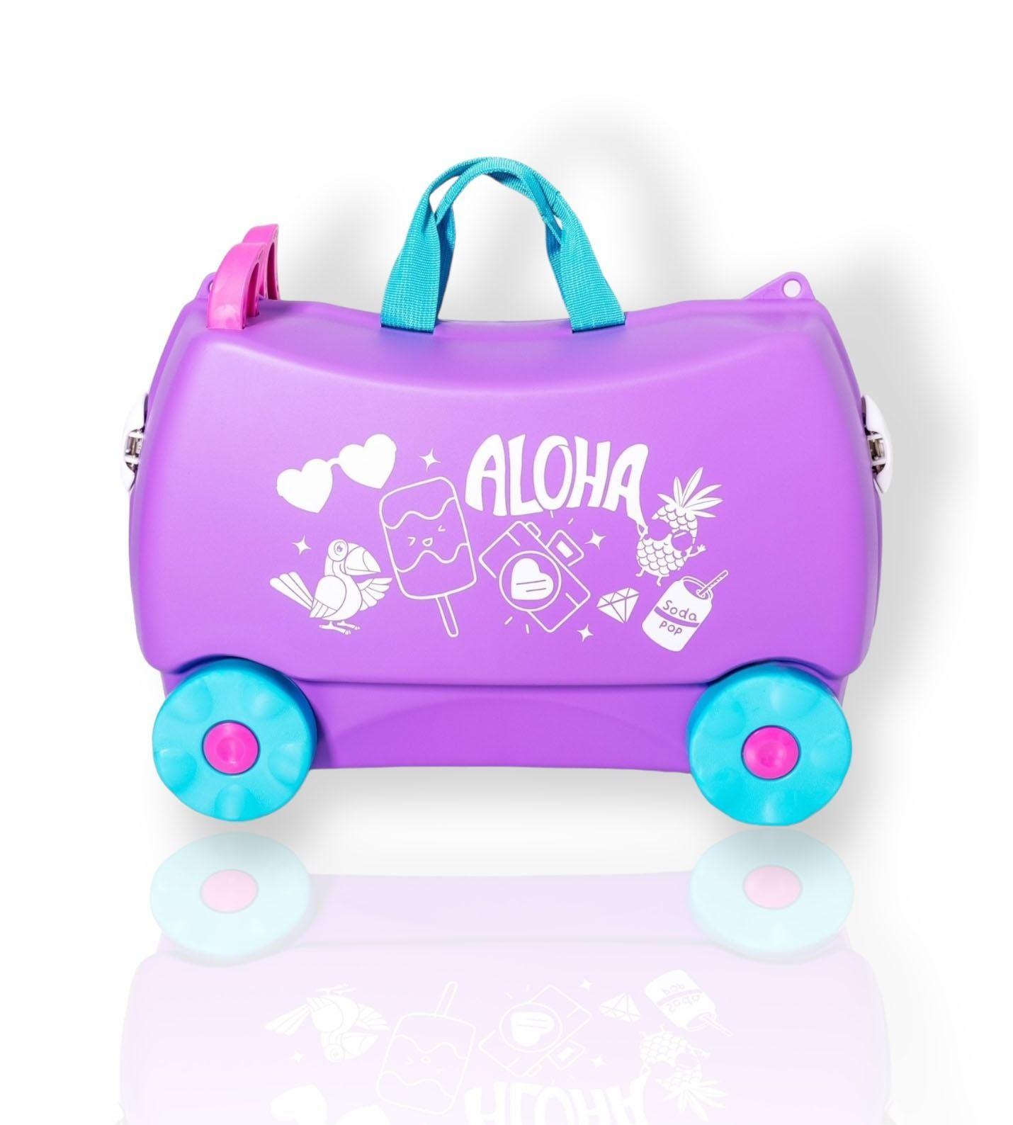 Maleta para niños púrpura 46×21×31 cm puede sentarse-3