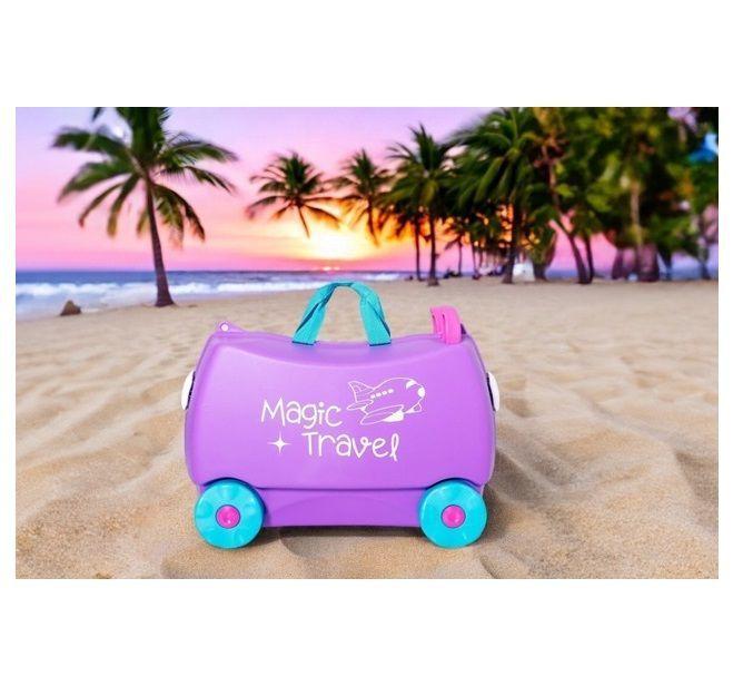 Maleta para niños púrpura 46×21×31 cm puede sentarse-4