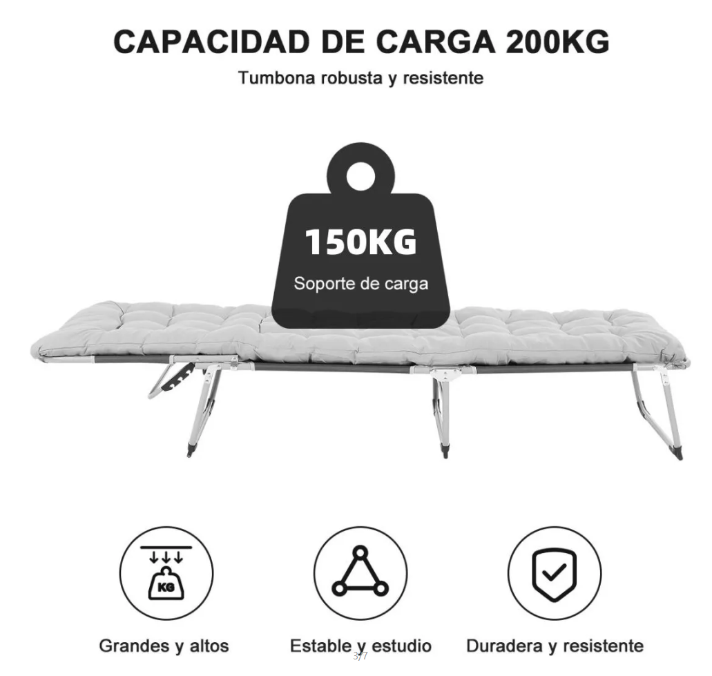 Cama Portatil Plegable De Reforzado Con Colchon Desmontable-2