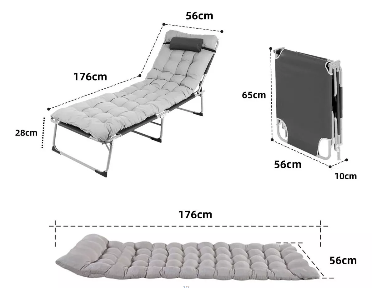Cama Portatil Plegable De Reforzado Con Colchon Desmontable-5