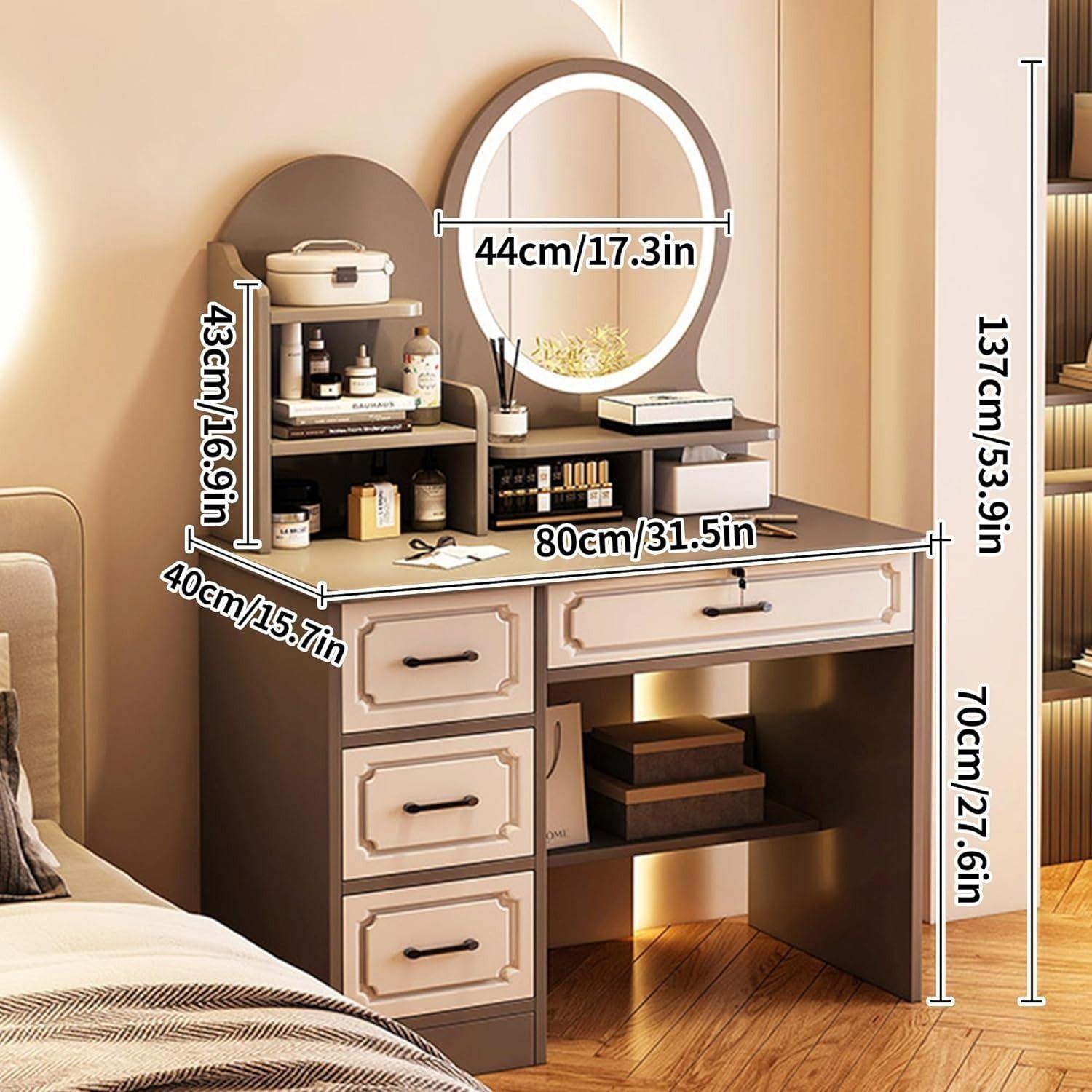 Espejo Escritorio Vanity Gris-6