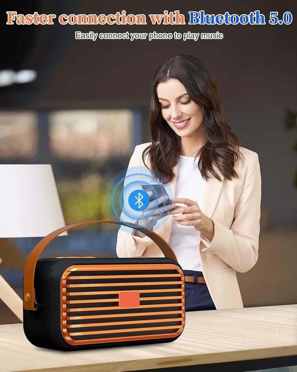 Parlante Vintage Mini Sound Portátil Bluetooth TF AUX USB Negro-6