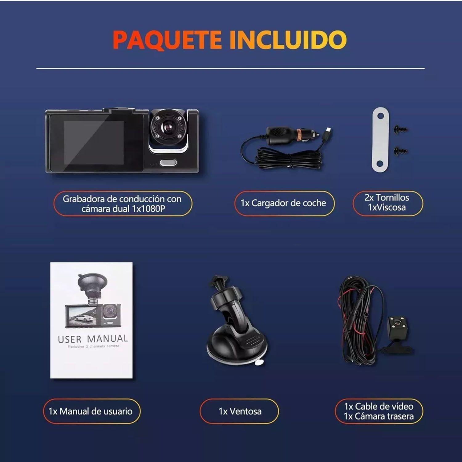 Cámara Para Auto Hd 1080p+wifi Accesorio Dashcamera 3 Cámara-6