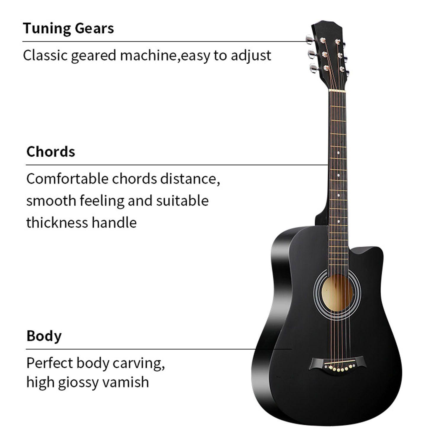 	 Paquete de guitarra acústica para principiantes de 38 pulgadas-2