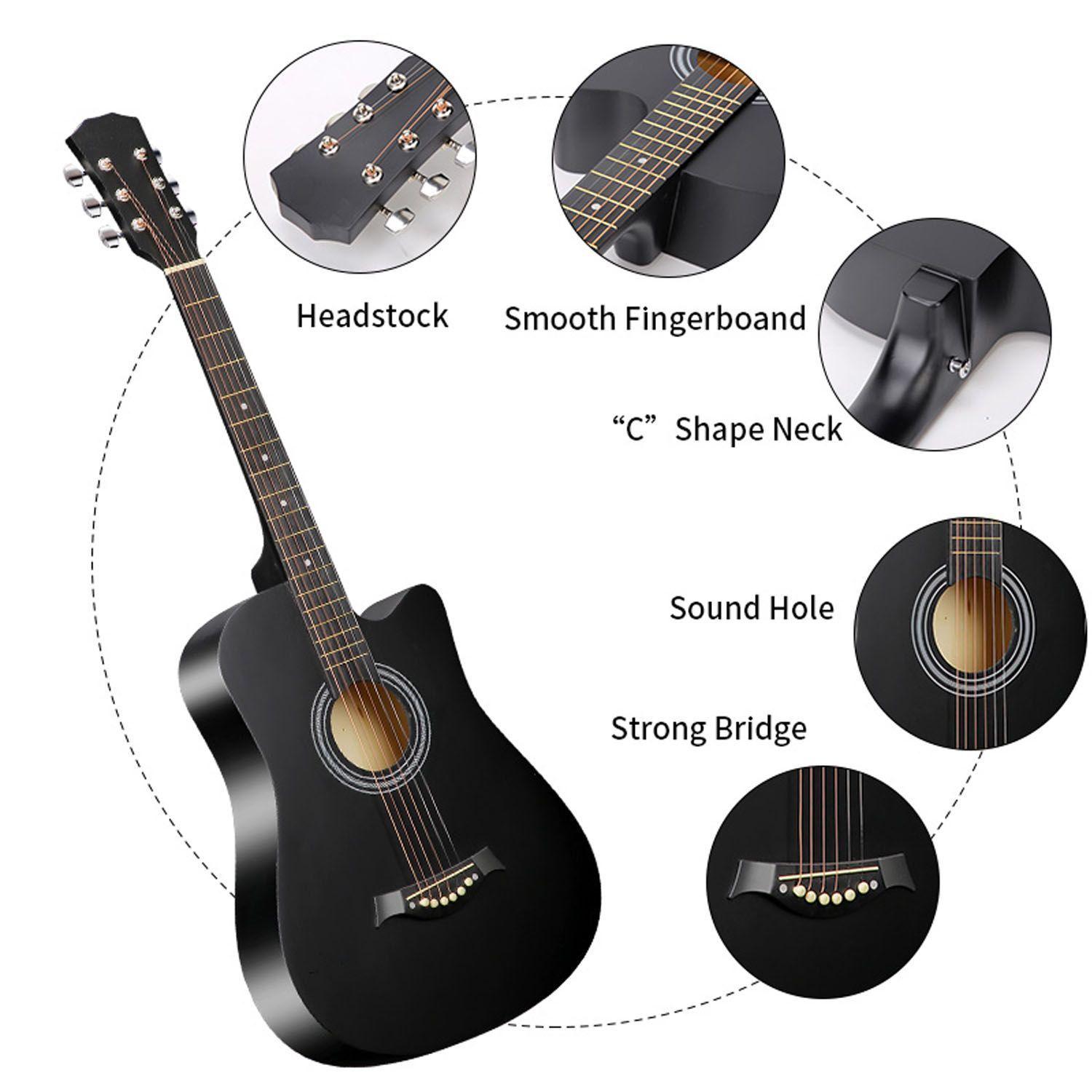 	 Paquete de guitarra acústica para principiantes de 38 pulgadas-3