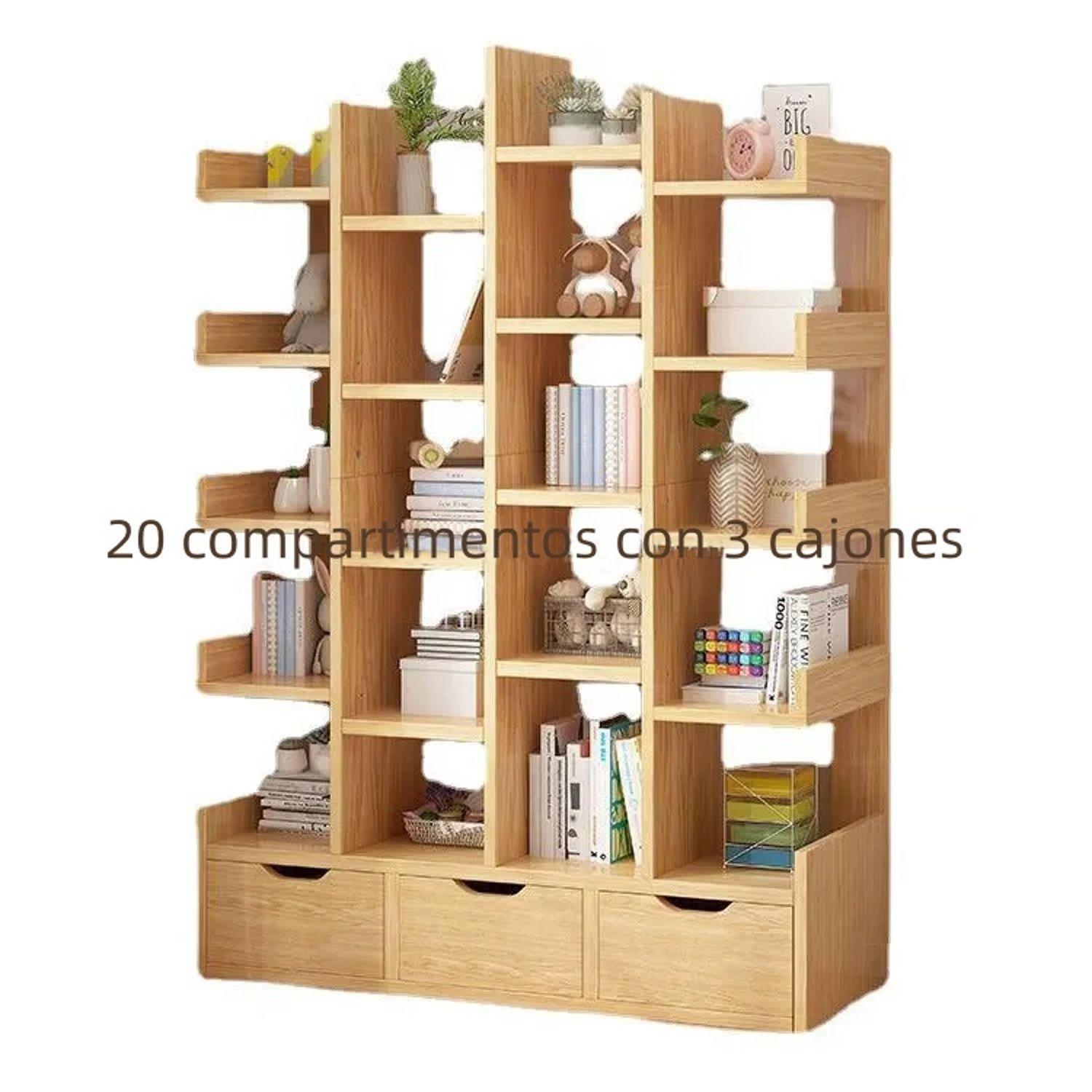 23 Pisos, Escritorio Organizador Estantes De Madera 23 Pisos Con Cajón-3