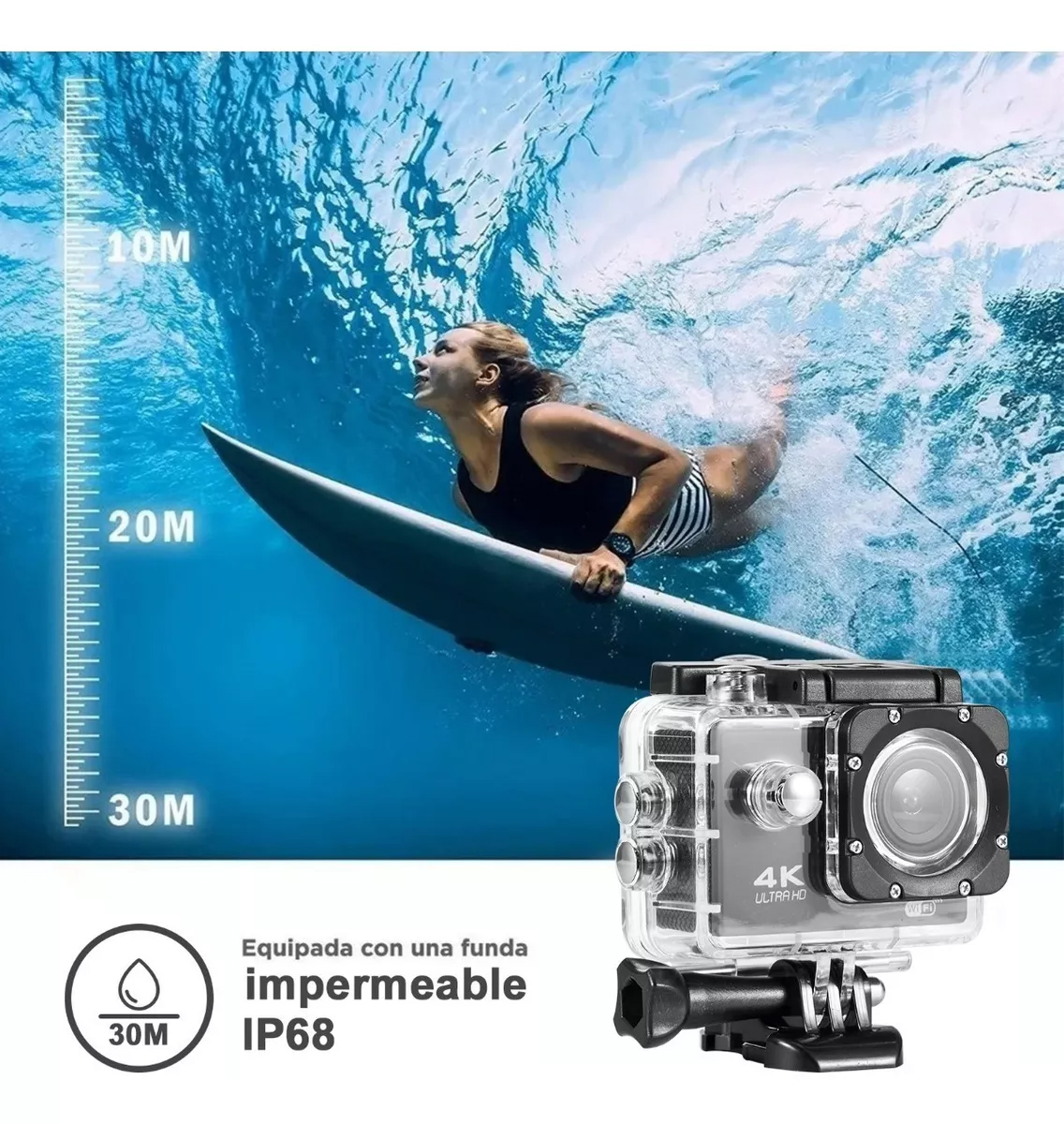 Camaras De Video Deportiva Camara  4k Wifi Videocamara-3