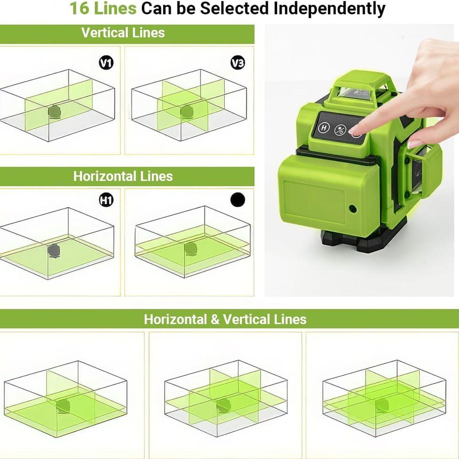 Nivel Láser De 16 Líneas Con Autonivelacion 2 Baterias-4