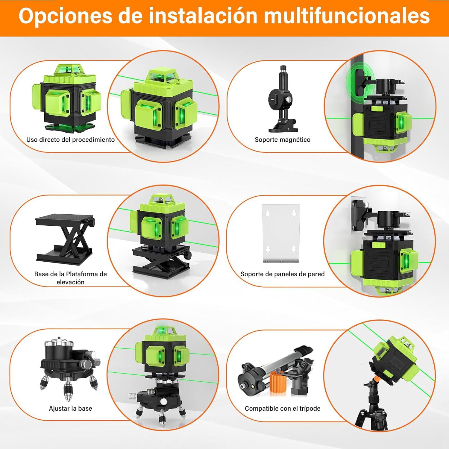 Nivel Láser De 16 Líneas Con Autonivelacion 2 Baterias-6