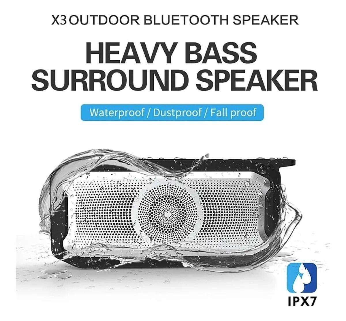 Parlante Bluetooth Sound Inalámbrico USB IPX7 Portátil Negro-3