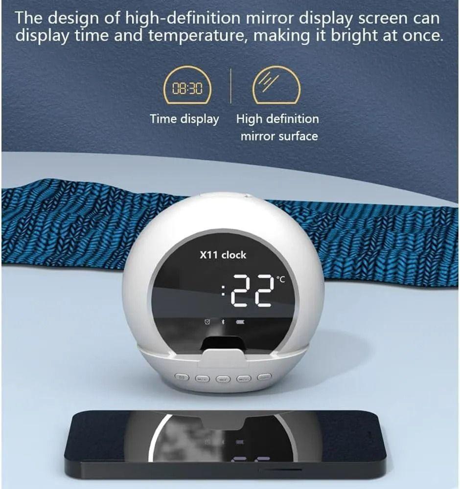 Parlante Bluetooth Portátil Despertador Digital Con Pantalla Negro-2