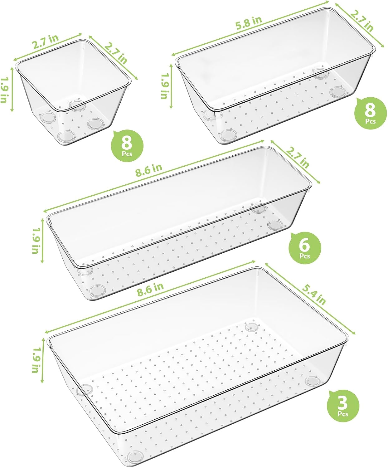 25 Piezas Caja De Almacenamiento De Cocina Transparente-5