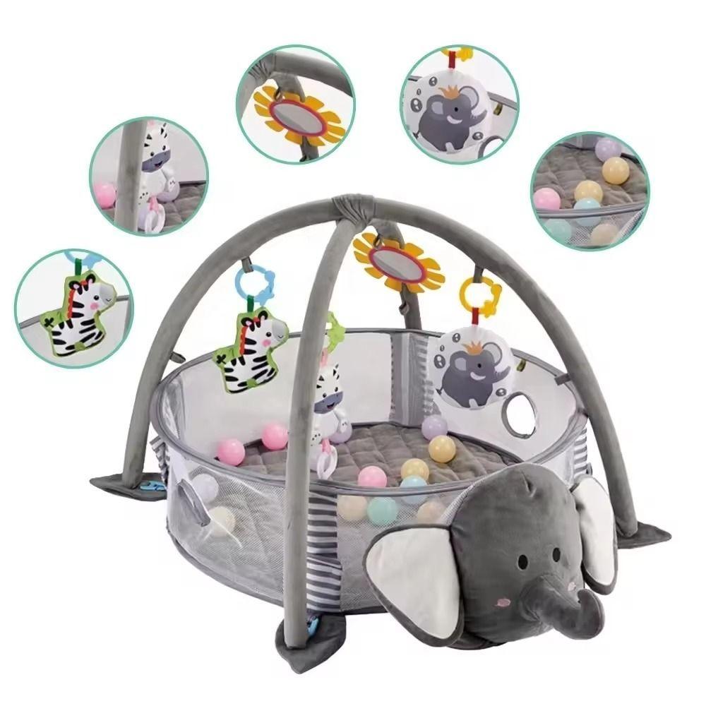 Gimnasio 3en1 Estera para gatear Tapete de juego elefante-2