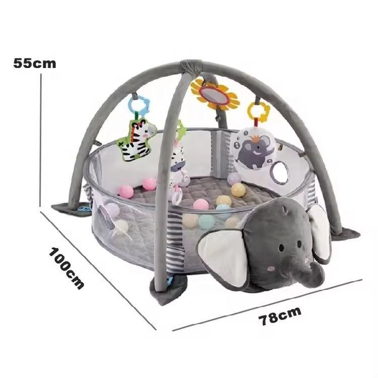 Gimnasio 3en1 Estera para gatear Tapete de juego elefante-3