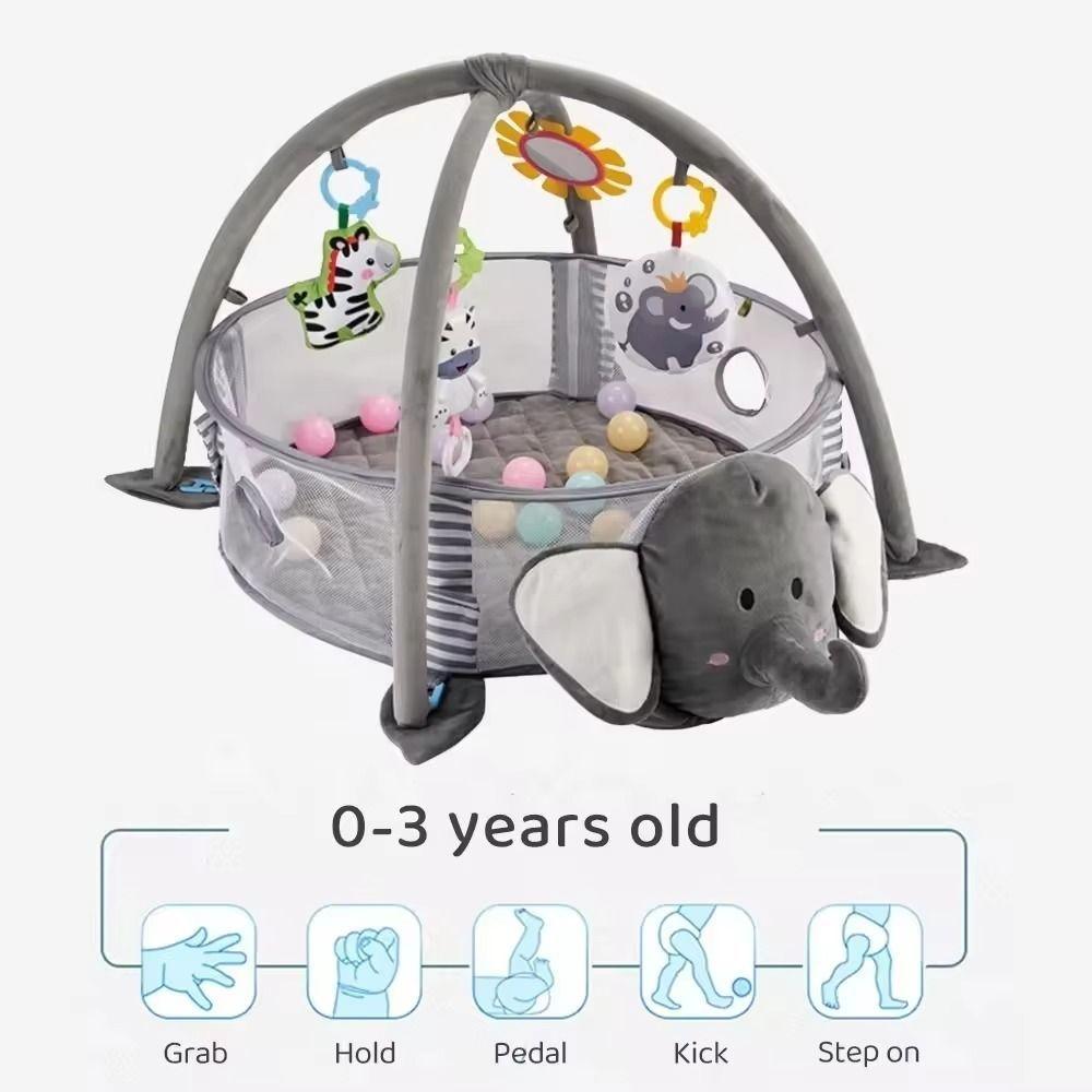 Gimnasio 3en1 Estera para gatear Tapete de juego elefante-4