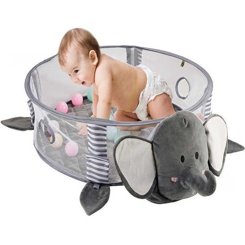 Gimnasio 3en1 Estera para gatear Tapete de juego elefante-6