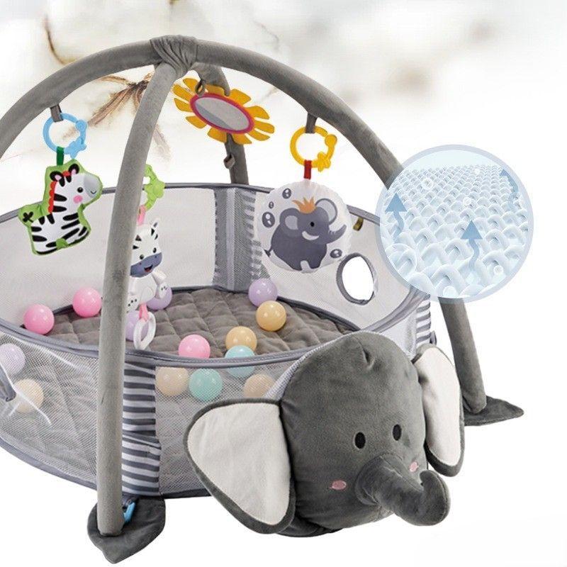 Gimnasio 3en1 Estera para gatear Tapete de juego elefante-7