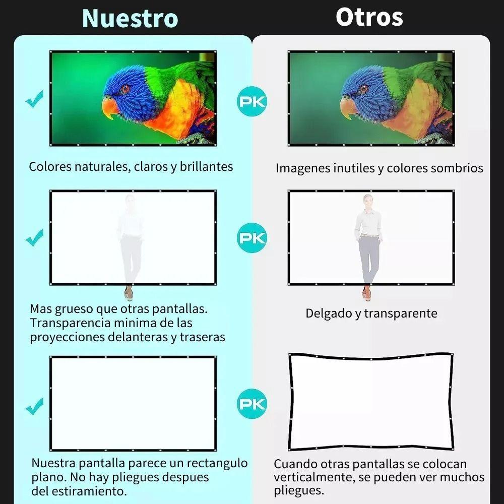 Telón Mural De Proyector Pantalla Portátil 150 Pulgadas-5