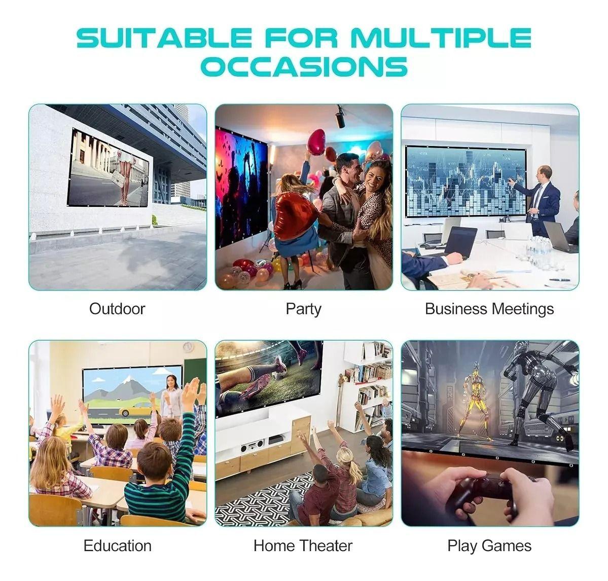 Telón Mural De Proyector Pantalla Portátil 150 Pulgadas-7