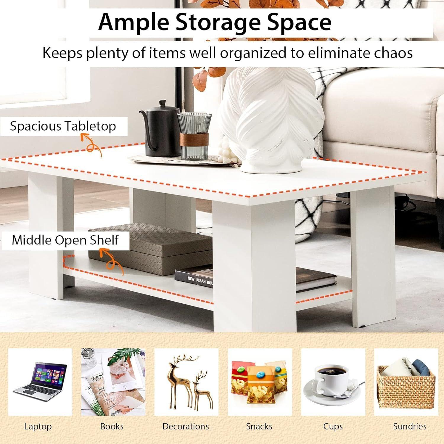 Mesa de centro blanco 100×48×42cm-6