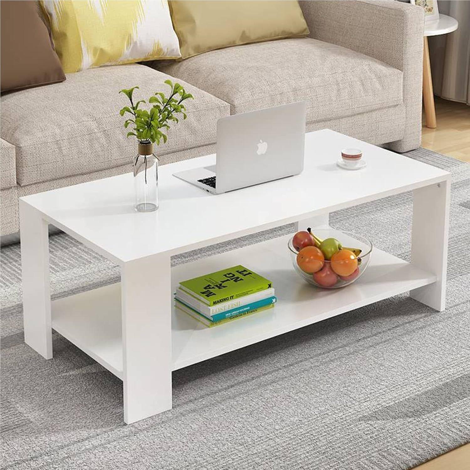 Mesa de centro blanco 100×48×42cm-7