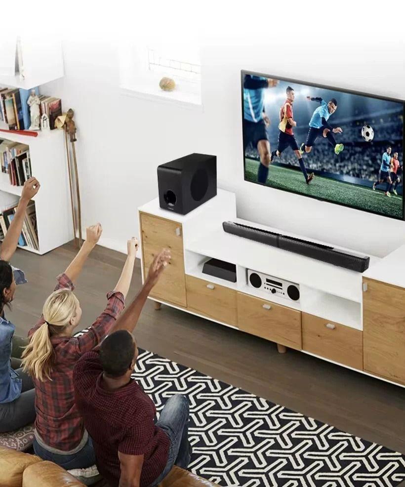 Barra De Sonido Teatro En Casa con Conexión Bluetooth Conexiones USB-4
