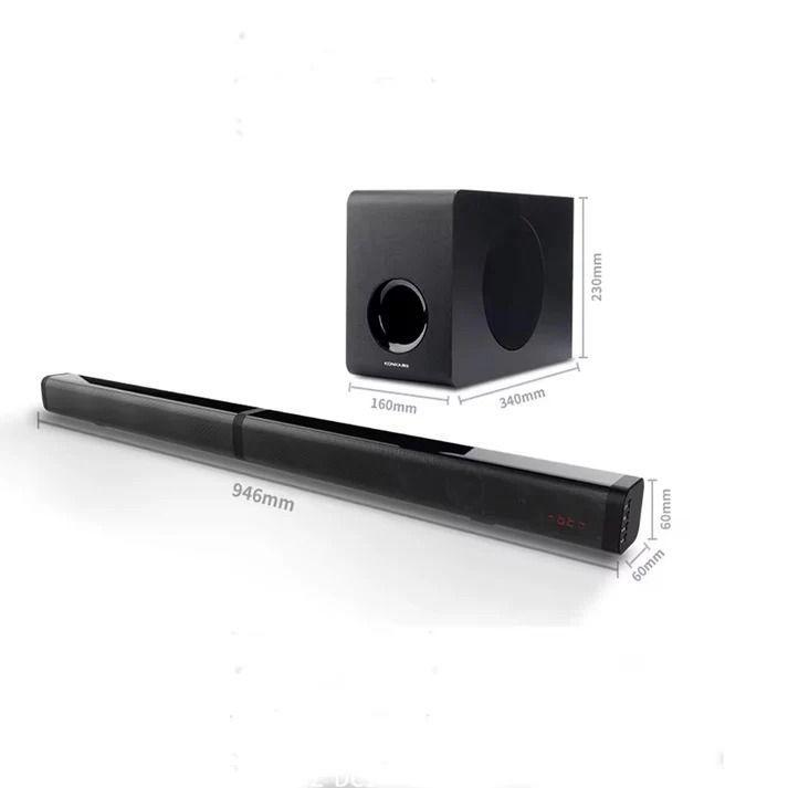 Barra De Sonido Teatro En Casa con Conexión Bluetooth Conexiones USB-5