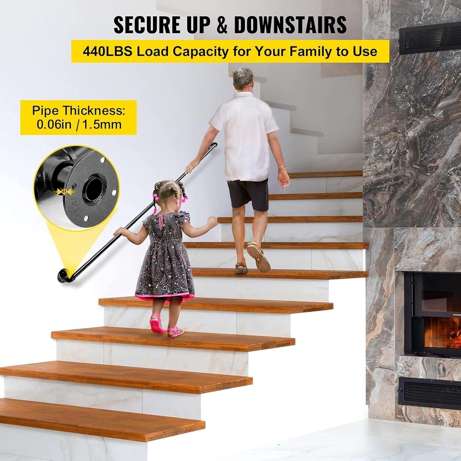 Pasamanos De Barandal De Escaleras Profesionales 3 Metro Negro-2