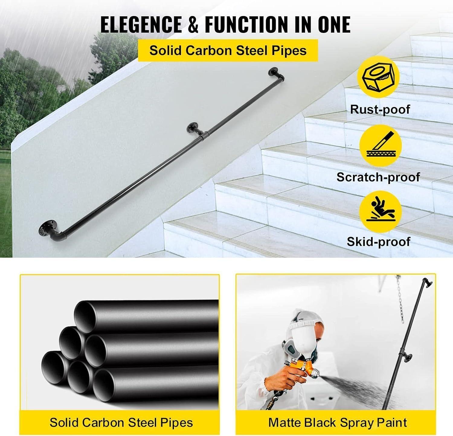 Pasamanos De Barandal De Escaleras Profesionales 3 Metro Negro-5