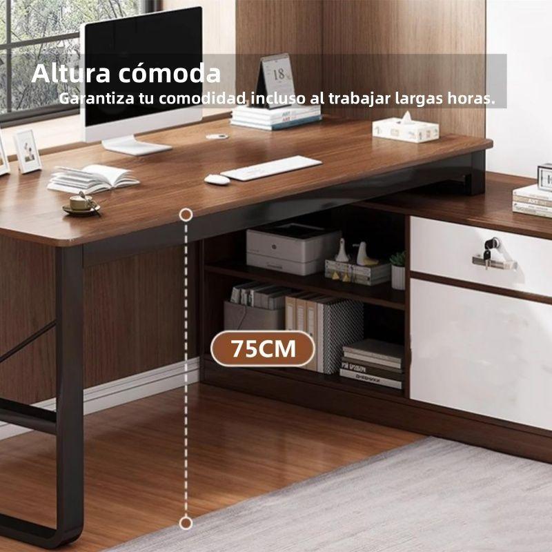 Escritorio Moderno Con Cajoneras 120x80x75cm Para Oficina-2