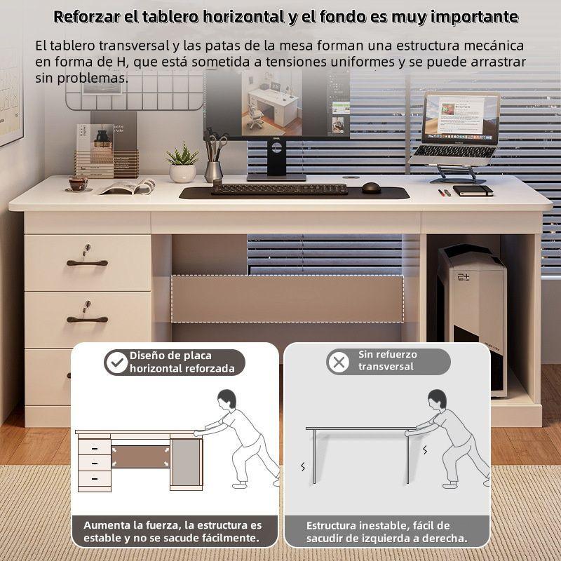 Escritorio Moderno Con Cajoneras 140x60x742cm Para Oficina-4
