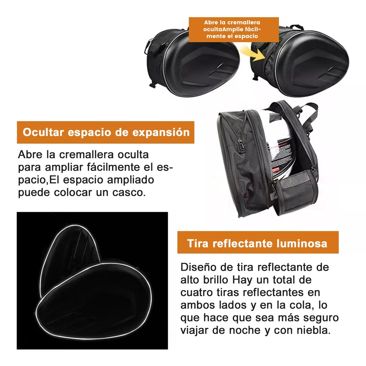 Alforjas De Motocicleta Semirigidas Expansibles Hasta 58lts-5